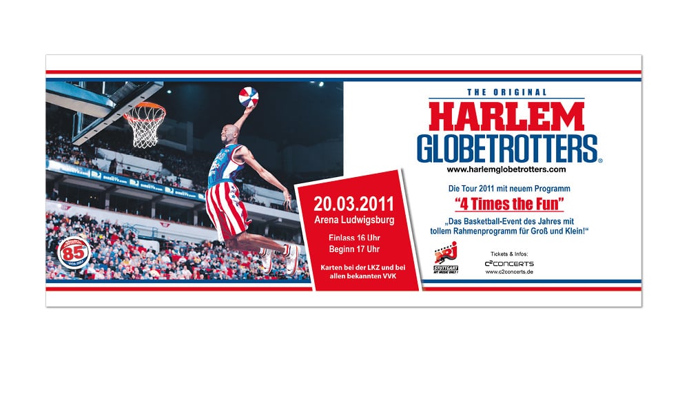 Event Anzeigen Zeitung Poster Werbung Veranstaltung Harlem Globetrotter